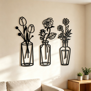 <span class=keywords><strong>Décoration</strong></span> murale en métal noir de luxe créative, vase en métal, artisanat métallique personnalisé, <span class=keywords><strong>décoration</strong></span> murale pour la <span class=keywords><strong>maison</strong></span>, <span class=keywords><strong>décoration</strong></span> intérieure, vente en gros d'usine - Product Image 4