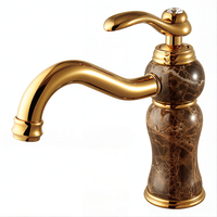 Robinet de salle de bain monocommande en laiton huilé, à poser sur comptoir, avec cartouche céramique, 1 trou, style vintage, pour lavabo