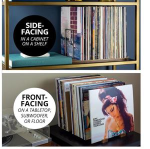 Support de rangement pour disques vinyles personnalisé 75 LP, support pour albums en bois de noyer massif, support pour albums - Product Image 4