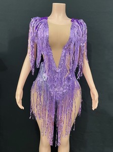 <span class=keywords><strong>Argento</strong></span> cantante Tzitzit scintillanti ballerini e Dids vestito da Club per festa di compleanno spettacolo Tourinteraction X005 Performance Wear - Product Image 5