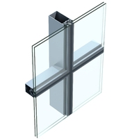 Mur rideau unitisé en aluminium à double verre à cadre visible ou dissimulé pour le projet