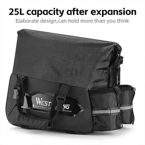Sacoche de vélo rigide et étanche WEST BIKING 25L, sacoche arrière pour porte-bagages, sacoche de selle de vélo - Product Image 3