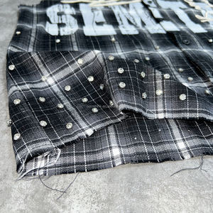 เสื้อแขนกุดมีปกพลอยเทียมมีกระดุมเสื้อปักลายตารางสำหรับผู้ชาย100% ออกแบบได้ตามต้องการ - Product Image 5