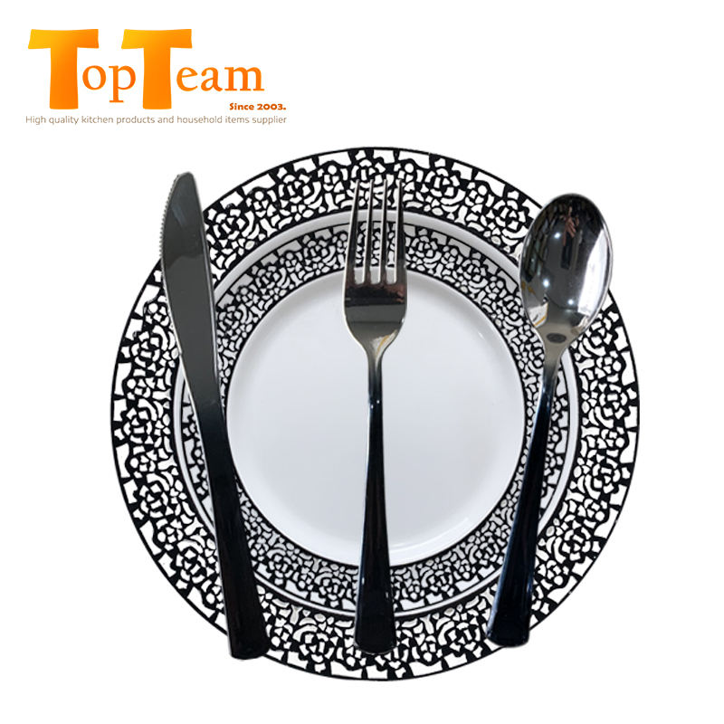 Argent et placage noir