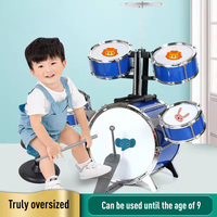 Jazz-Schlagzeug-Set für Kinder, Freistehendes Fünf-Trommeln-Set aus PVC-Material, Film- und TV-Requisiten, für 3-6 Jahre, Exportqualität