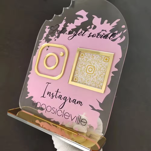 Letrero de redes sociales <span class=keywords><strong>Menú</strong></span> de código Qr Letreros de metal sublimados Logotipo Grabado Metal Acrílico Icono de redes sociales Tableros de señalización de puerta de oficina - Product Image 4