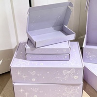 Ensemble de boîtes cadeaux personnalisées avec logo, bleu clair, plusieurs tailles, boîte pliante de luxe, boîte de couleur pour cadeau artisanal, emballage d'expédition