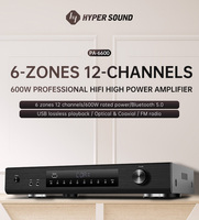 Amplificador de Audio profesional de 600 vatios BT alimentado multifunción para casa, restaurante, tienda de Hotel y sala de conferencias, carcasa de Metal