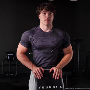 T-shirt Homme YOUNGLA Style Américain Nouvelle Collection Été Coupe Slim, Sport, Fitness, <span class=keywords><strong>Course</strong></span> à <span class=keywords><strong>Pied</strong></span>, Entraînement, Séchage Rapide Manches Courtes - Product Image 3