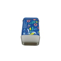 Petite boîte en métal carrée personnalisée avec logo, charnière et couvercle pour emballage de thé