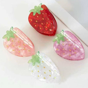 Fruit Shape Claw Hair Clips Cute Strawberry 8cm Acrylic European & American Style Unisex Hair Accessories - Product Image 1