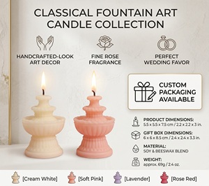 <span class=keywords><strong>Bougie</strong></span> parfumée <span class=keywords><strong>Fontaine</strong></span> de Vœux en cire de soja à la <span class=keywords><strong>rose</strong></span>, cadeau de mariage, cadeau pour demoiselle d'honneur, décoration artistique pour la maison, boîte personnalisée - Product Image 2