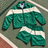 Ensemble de survêtement en nylon pour homme, veste coupe-vent légère et short, style rétro, streetwear sportif, tenue deux pièces pour l'été