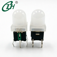 Interruptor de Botón Pulsador Táctil Momentáneo LED Verde Iluminado de 6x6mm 1NO con Tapa Redonda Abombada 30V 0.03A para Dispositivos Electrónicos