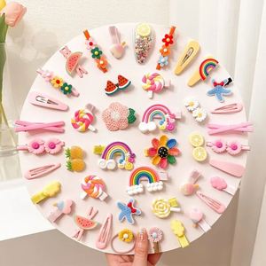 Lot de 14 pinces à cheveux dessin animé pour bébé Barrettes à fleurs pour fille Accessoires pour cheveux d'enfants avec frange - Product Image 2