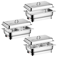 Edelstahl Elektrisches Heizbuffet-Tablett, Hotel-Küchen-Frühstücksbuffet-Wärmer, Bankett-Party-Kantine-Restaurant