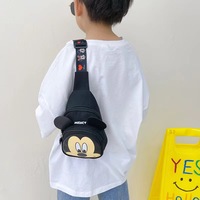 Sac de poitrine pour enfants, adorable et mignon, dessin animé Mickey Minnie, cadeaux pour enfants, portable, antivol, rangement, bandoulière, tissu, tout