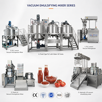 Mélangeur émulsifiant homogénéisateur industriel sous vide avec contrôle PLC et élévateur hydraulique pour la fabrication de crèmes et de lotions cosmétiques