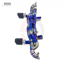 Tuyaux d'échappement Catback Valvetronic en titane bleu brûlé SDO Racing pour Porsche 718 Cayman GT4 RS 4.0L 2022-2026 avec embouts en carbone