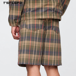 Ensemble de shorts et sweat à capuche en toile à carreaux coupe décontractée pour homme, personnalisable avec logo, 100 % coton, cinq poches, par le fabricant - Product Image 3