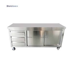 Equipamento De Cozinha Industrial Usado Dois Tier Stainless Steel Work Table Storage Cabinet para Hotel e Restaurante - Product Image 1