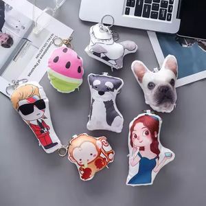 Porte-clés miniatures en peluche douce de dessins animés et d'anime, jouets-coussins avec matériaux métalliques - Product Image 4