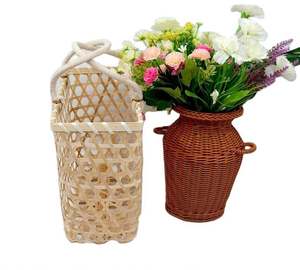 Panier à fruits en bambou naturel de forme rectangulaire fait à la main en Chine avec poignée pour sortir - Product Image 6