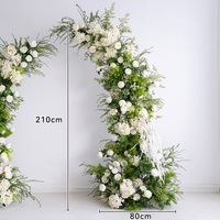 Ensemble floral d'arche en corne de taureau avec verdure artificielle pour vitrines de magasins, décorations de plantes artificielles, kits de décoration de jardin pour mariages