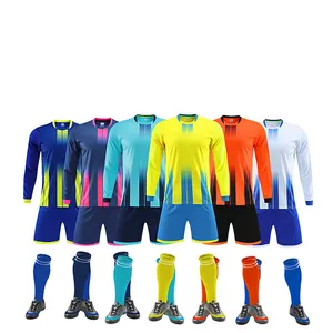 Wholesale Unisex Football Jersey Long-sleeved Team Uniform Training Suit Quick-drying Men&#39;s Soccer Jerseys Sportswear