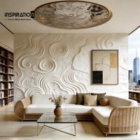 Installation murale artistique en GRG, décoration de luxe faite à la main pour les espaces haut de gamme