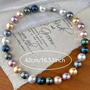 <span class=keywords><strong>Collar</strong></span> de Perlas de Imitación Grandes de 14 mm para Mujer, <span class=keywords><strong>con</strong></span> un Diseño Bohemio y un Efecto Minimalista de Cambio de Color - Product Image 4