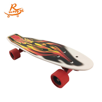 Planche à roulettes adulte 22 ''avec roue en plastique PU et étiquette de moulage Planche à roulettes en plastique poisson jeunesse