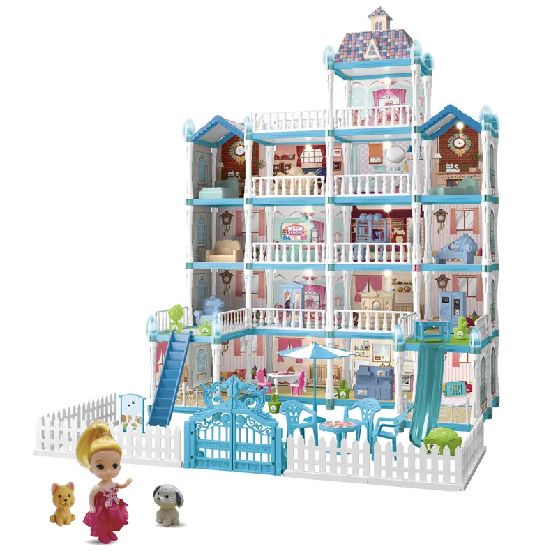 Top vente 3D plastique grande taille classique bricolage maison de poupée Miniature, maisons de poupée jouets, maison de jeu de rôle