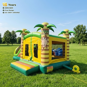 <span class=keywords><strong>Castillo</strong></span> Inflable Comercial Personalizado de Fábrica con Tobogán, Diseño de Palmera Tropical, para Alquiler Comercial - Product Image 5