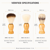 Brocha de afeitar al por mayor con mango de madera, opciones de cerdas de jabalí y nailon, herramienta para hacer espuma para barbería y salón, logotipo OEM personalizado disponible