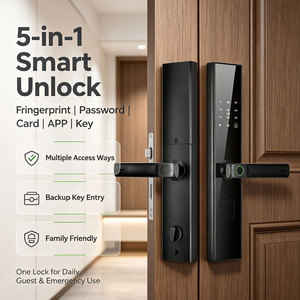 Glomarket Apartment Tuya WiFi Smart Handle <b>Lock</b> Biometric Fingerprint Keypad <b>Lock</b> APP Remote Access Home Security <b>Lock</b> - Product Image 5