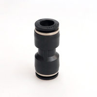 Haute qualité PU droit Union Tube connecteur noir connecteur rapide One Touch Push Air plastique pneumatique