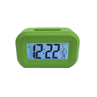 Mini Réveil Numérique LCD de Bureau, Fonctionnant sur Piles, avec Calendrier, Température, Rétroéclairage, Musique, Fonction Snooze, Silencieux, Idéal pour les Étudiants et les Voyages