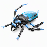 Set de Bloques de Construcción Personalizados del Escarabajo Azul, Modelo 3D DIY, Juguete de Construcción con Carcasa Translúcida, Ladrillos STEM, Regalo de Marca Privada para Niños