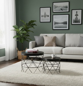 Table basse moderne en laiton noir, durable, écologique, élégante, en métal, pour salon, bureau, salon, hall d'hôtel, décoration intérieure - Product Image 3