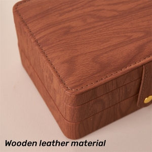 הכי מכירת נסיעות 3 שכבה מעץ פו עץ עור קטיפה עץ מארגנת תכשיטים מארגנת מתנה עם לוגו משלך - Product Image 4