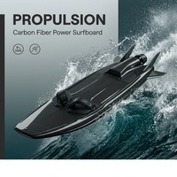 Planche à moteur en fibre de carbone à propulsion rapide BulkDiscount, moteur lithium, finition brillante, avec sangles de wakeboard