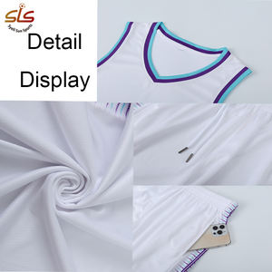 Disesuaikan 100% poliester pria pakaian olahraga basket Set celana pendek Jersey bernapas dengan Logo disesuaikan atasan basket kosong - Product Image 3