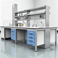 Bancs individuels de laboratoire pour lycées, tables de laboratoire humides pour physique, biologie, chimie, résine phénolique avec étagères