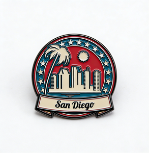 Fabricantes Chinos de Pins y Emblemas Esmaltados Personalizados con el Logotipo de <span class=keywords><strong>San</strong></span> <span class=keywords><strong>Diego</strong></span>, California, Palmeras y Atardecer, para Gorras y Sombreros, Regalo - Product Image 5