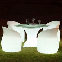 Table lumineuse Led à 2 lentilles, meuble d'extérieur, rechargeable, étanche, pour bar, café, Pub, hôtel, location, fête de mariage, set de chaises, nouveau