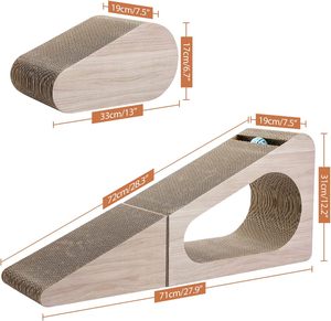 Mèo gãi 2 trong 1 lớn sóng mèo <span class=keywords><strong>scratcher</strong></span> ba mặt sử dụng gãi pad với quả bóng cho mèo trong nhà và mèo con - Product Image 2