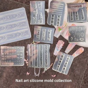 Molde <span class=keywords><strong>de</strong></span> silicona para decoración <span class=keywords><strong>de</strong></span> uñas con lazo, patrón en relieve <span class=keywords><strong>de</strong></span> cadena tridimensional, decoración <span class=keywords><strong>de</strong></span> uñas portátil, venta al por mayor - Product Image 1