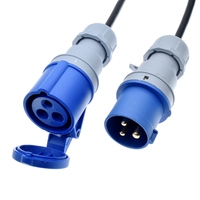 Rallonge CEE 3 broches 10 m, câble 3G 1,5 mm², fiche et prise industrielle IEC309 Grande 16A IP44, idéale pour les camping-cars