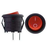 KCD1-106S 15MM Cercle Type 2pin 2 niveaux sur OFF Interrupteur à bascule 3 Type Couleur avec Rouge Noir Blanc